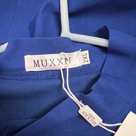 “Muxxn Boutique” SZ: (2XL) Blue, Tie Neck Dress, Pockets & Stretch NWTags - Picture 4 of 10